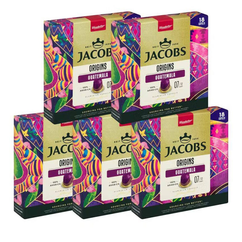 پک پنج  بسته ای کپسول قهوه جاکوبز گواتمالا | Jacobs Single Origins Guatemala