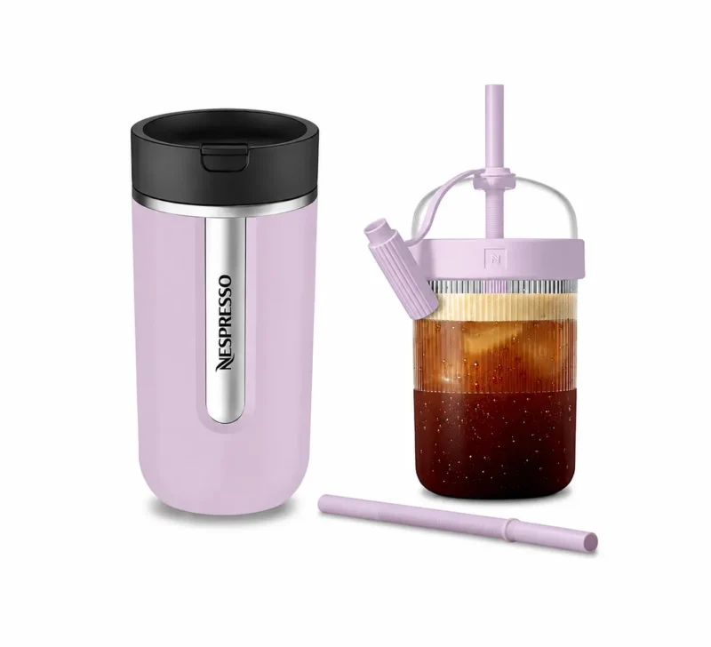 ست تراول ماگ و بطری نوشیدنی سرد نسپرسو لوندر | Nespresso Travel Mug & Travel Tumbler Lavender