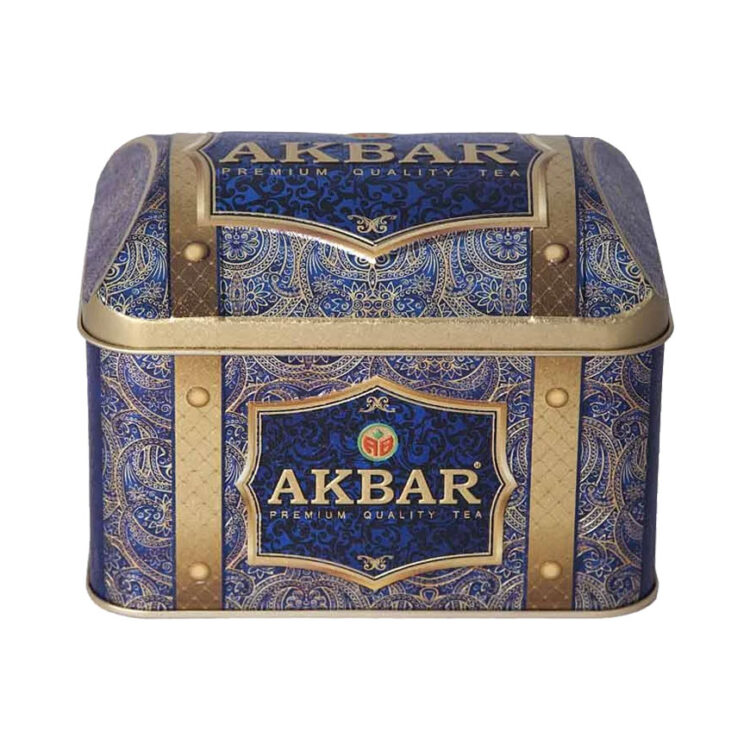 چای سلطنتی اکبر مدل راز شرقی صندوقی آبی «250 گرمی» | Akbar Treasure Box Oriental Mystery