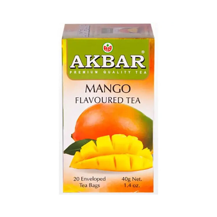چای کیسه ای سیاه اکبر با طعم انبه «20عددی» | Akbar Mango Flavoured Tea