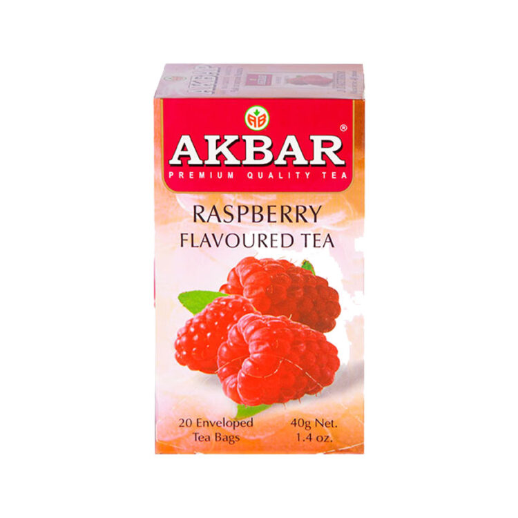 چای کیسه ای سیاه اکبر با طعم تمشک «20عددی» | Akbar Raspberry Flavoured Tea