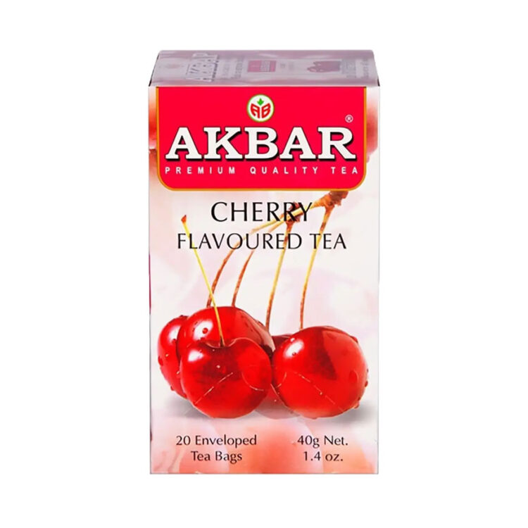 چای کیسه ای سیاه اکبر با طعم گیلاس «20عددی» | Akbar Cherry Flavoured Tea