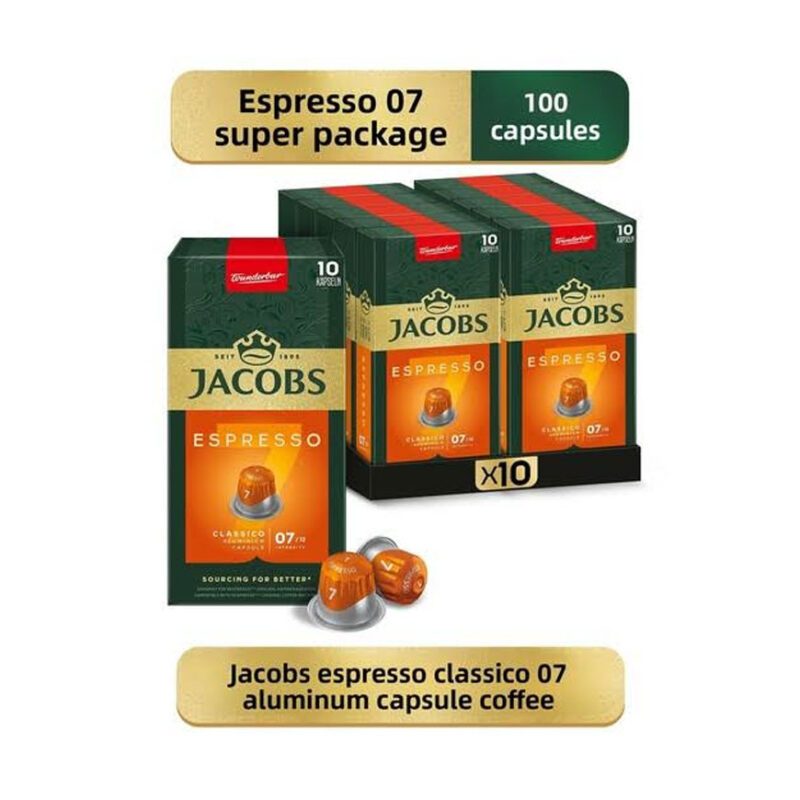پک ده بسته ای کپسول قهوه جاکوبز اسپرسو کلاسیکو Espresso Classico 7 «ده عددی»