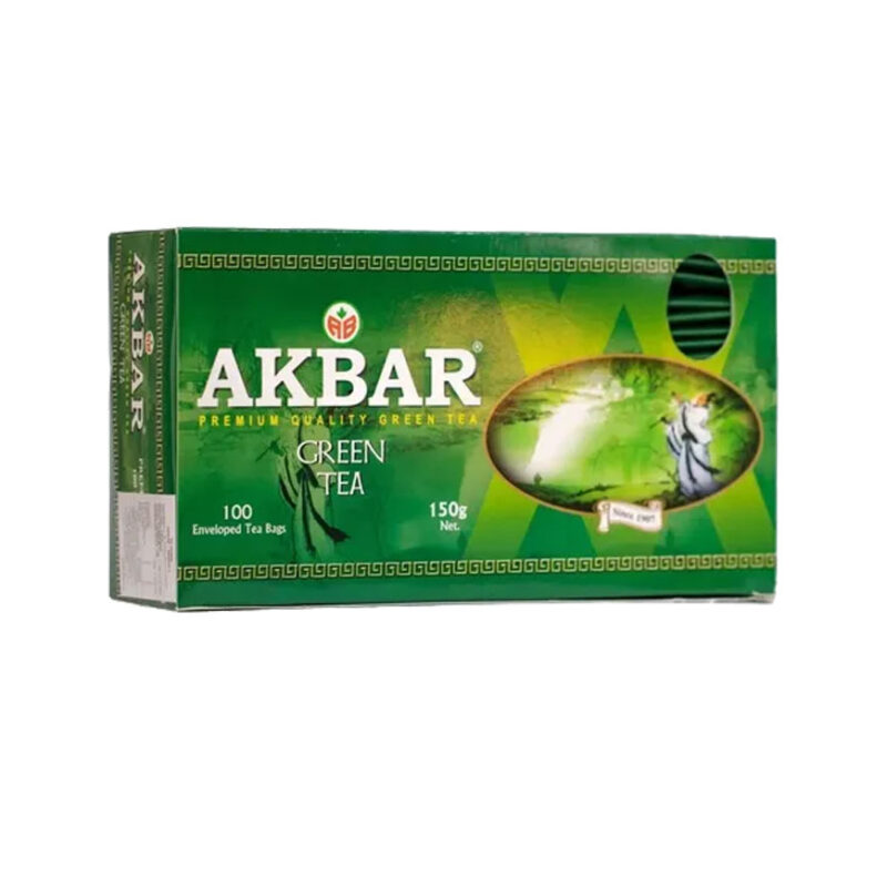 چای سبز کیسه ای اکبر  «100عددی» | Akbar Green Tea Bags