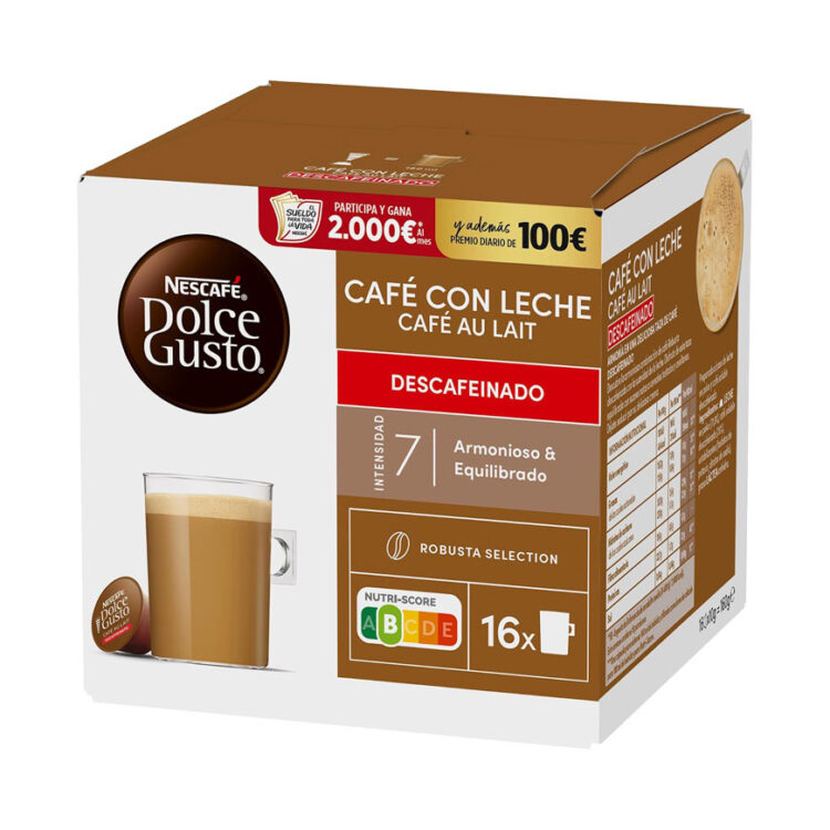 کپسول قهوه دولچه گوستو کافه اوله «بدون کافئین» مدل Cafe Con Leche Decaffeinato