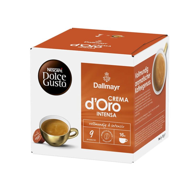 کپسول قهوه دولچه گوستو دالمایر اینتنسو «شدت 9» | Dolce gusto Dallmayr Crema D’oro Intensa