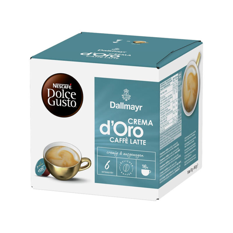کپسول قهوه دولچه گوستو دالمایر کافه لاته | Dolce gusto Dallmayr Crema D’oro Caffe Latte