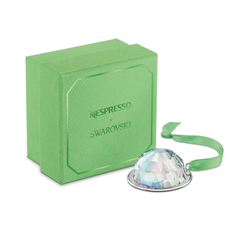 آویز کریستالی نسپرسو و سواروسکی طرح کپسول ورتو | Nespresso X Swaroski Festive Crystal Ornament Vertuo Capsule